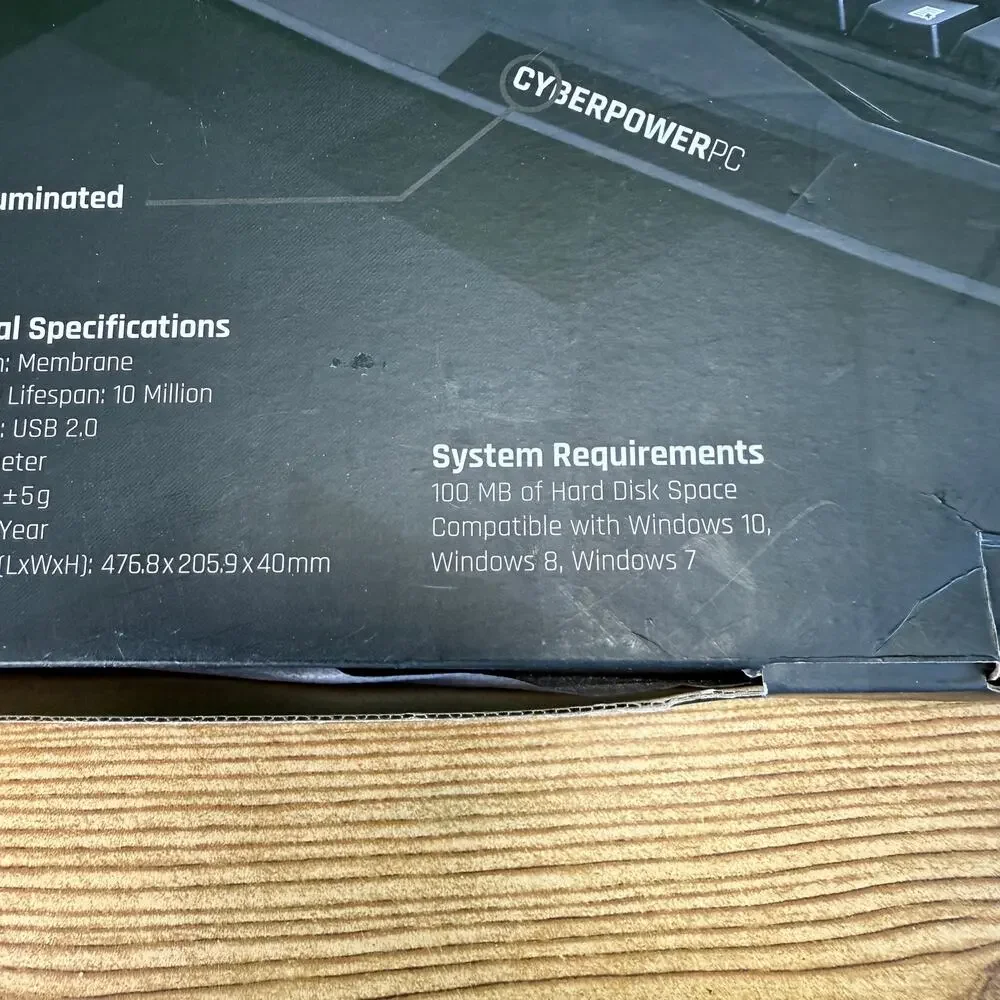 NIB Multimedia Gaming Key Board CyberpowerPc Quick Access Multimedia Keys